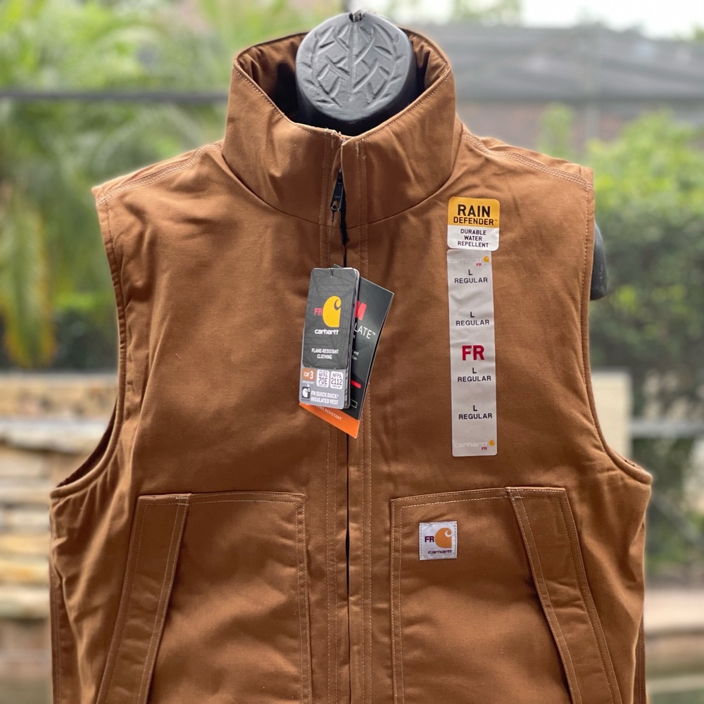 CARHARTT‎ FLAME-RESISTANT QUICK DUCK BROWN VEST JACKET [103387]